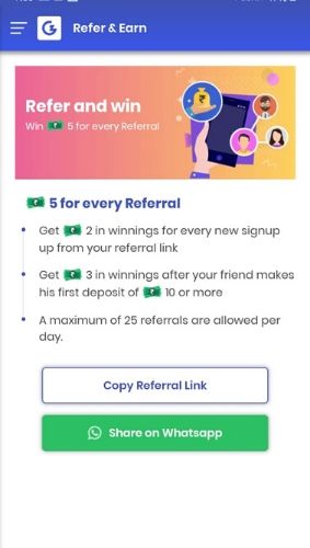 Refer and earn Gamezop